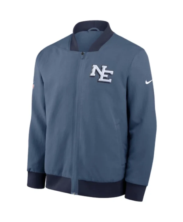 New England Patriots Blue 2025 Rivalries Collection Sideline Full-Zip Bomber Jacket