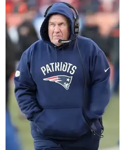 Bill Belichick New England Patriots Blue Pullover Hoodie