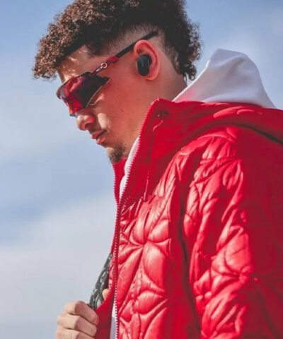 Patrick Mahomes Red Quilted Hooded Jacket