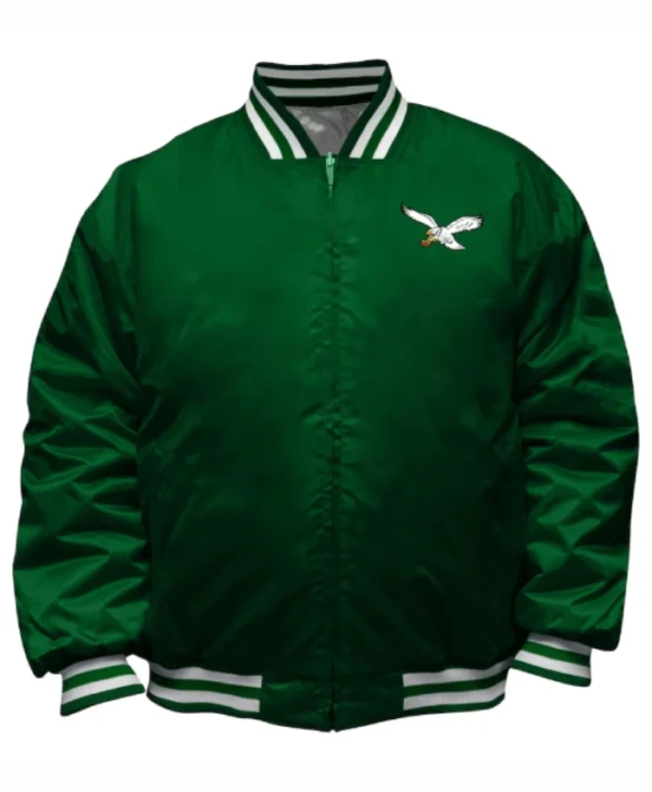 Men’s Philadelphia Eagles Kelly Throwback Reversible Full-Zip Green and Grey Jacket
