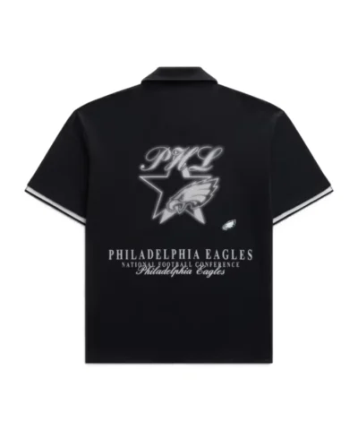 Unisex - Black Philadelphia Eagles Heavy Jersey Zip-Up T-Shirt