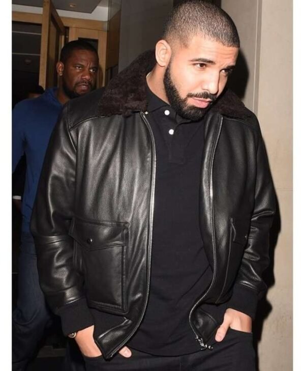 Rapper Drake Bomber Leather Jacket