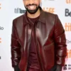 Rapper Drake Film Festival Maroon Leather Bomber Jacket