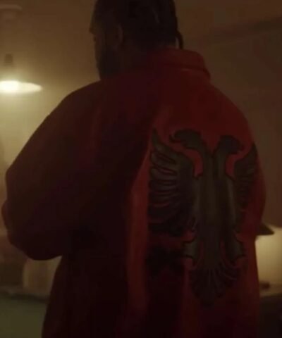 Rapper Drake Polar Opposites Albanian Flag Red Leather Jacket