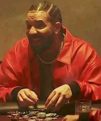 Rapper Drake Polar Opposites Albanian Flag Red Leather Jacket