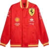 Red Ferrari Miami Varsity Jacket