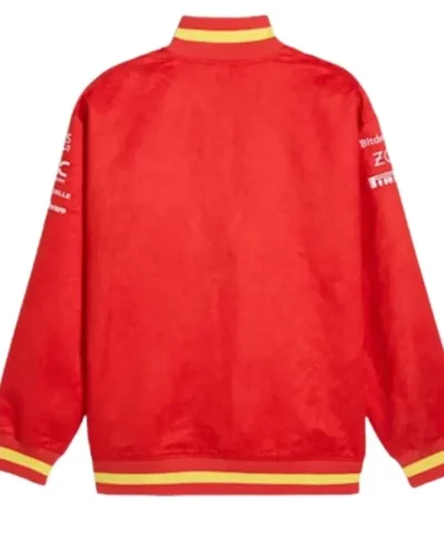 Red Scuderia Ferrari Miami Varsity Bomber Jacket for Men and Women