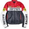 Red and Black Ferrari Racing Leather Jacket