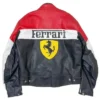 Vintage Red and Black F1 Ferrari Racing Leather Jacket For Men and Women