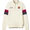 FC Barcelona Retro 1899 Half-Zip Unisex Sweatshirt In White
