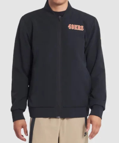 Men’s San Francisco 49ers 2025 Rivalries Collection Sideline Black Bomber Jacket