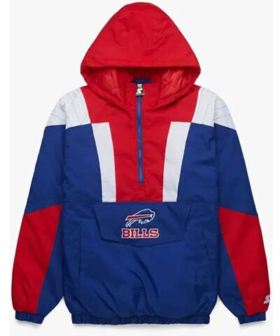 Royal Buffalo Bills Half-Zip Starter Hoodie