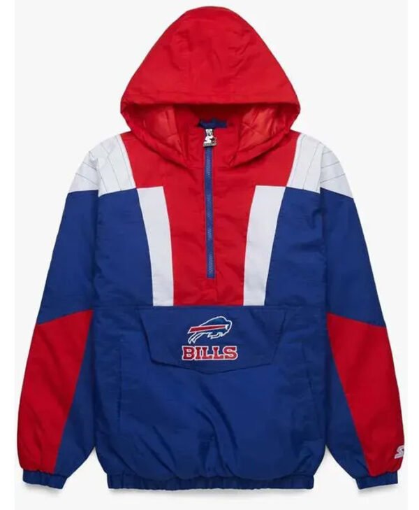 Royal Buffalo Bills Half-Zip Starter Hoodie