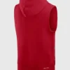 San Francisco 49ers Sideline Sleeveless Red Pullover Hoodie for Men and Women