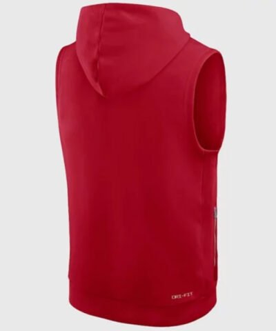 San Francisco 49ers Sideline Sleeveless Red Pullover Hoodie for Men and Women