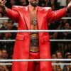 Seth Rollins Red Leather Long Coat