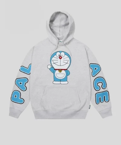 Palace x Doraemon Hoodie Sweatshirt Grey