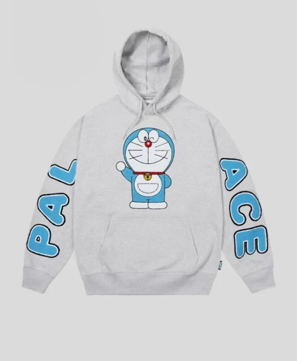 Palace x Doraemon Hoodie Sweatshirt Grey