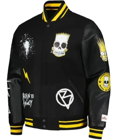 Simpsons Born to Annoy Black Varsity Jacket