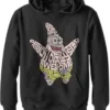 Unisex Spongebob Squarepants Patrick Printed Black Pullover Hoodie