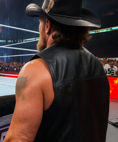 SummerSlam 2025 Wrestler Brock Lesnar Black Leather Vest