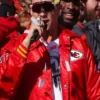 Super Bowl Parade 2024 Patrick Mahomes Kansas City Chiefs Red Satin Jacket