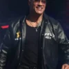 The Rock UFL 2024 Black Leather Jacket