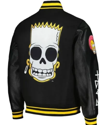 The Simpsons Freeze Max Polished Punk Bart Black Varsity Jacket
