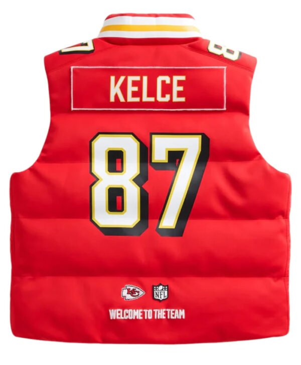 Travis Kelce Kansas City Chiefs Red Puffer Vest
