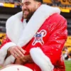 American Footballer Travis Kelce NFL Chiefs-Red Santa Puffer Coat