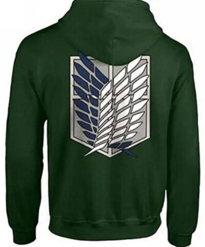 Unisex Attack on Titan Survey Corps Green Pullover Hoodie