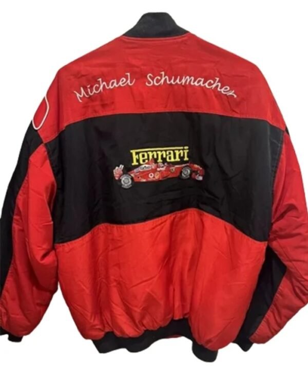 Unisex Ferrari Michael Schumacher Red and Black Bomber Jacket