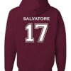 Unisex Mystic Falls Timberwolves Salvatore Printed Maroon Pullover Hoodie