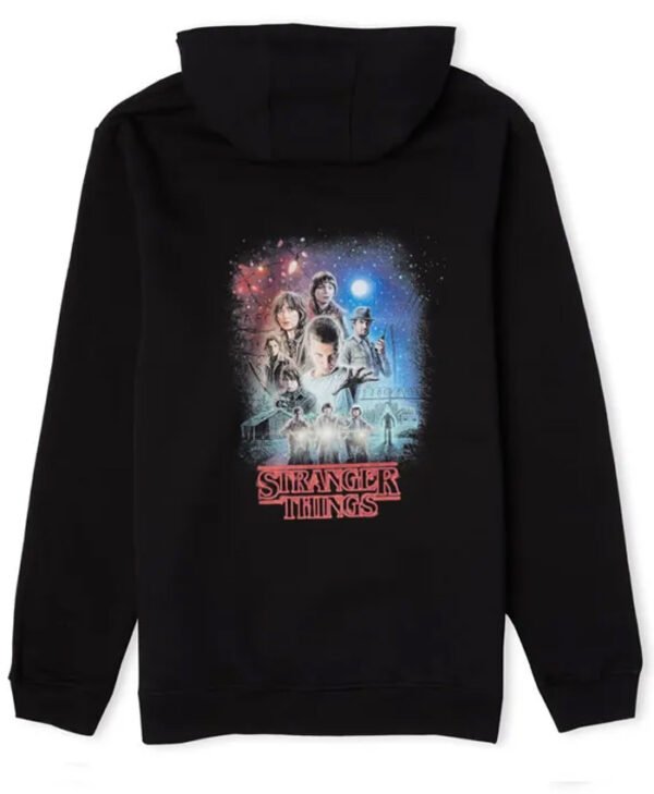 Unisex Stranger Things Poster Drawstring Black Pullover Hoodie