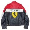 Vintage Red and Black F1 Ferrari Racing Leather Jacket