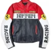 Red and Black Ferrari Racing Leather Jacket