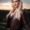 WWE Charlotte Flair Maroon Leather Jacket