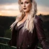 WWE Charlotte Flair Maroon Leather Jacket