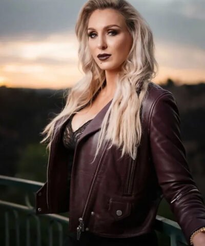 WWE Charlotte Flair Maroon Leather Jacket
