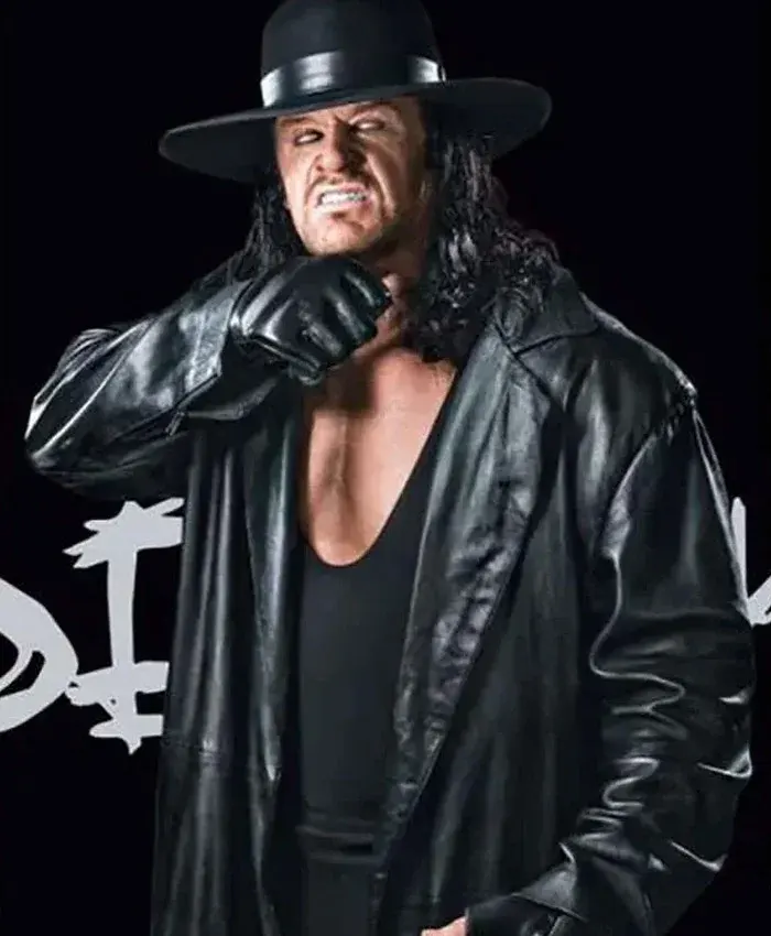 The Undertaker Black Leather Coat