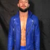 WWE Finn Balor Blue Leather Biker Jacket
