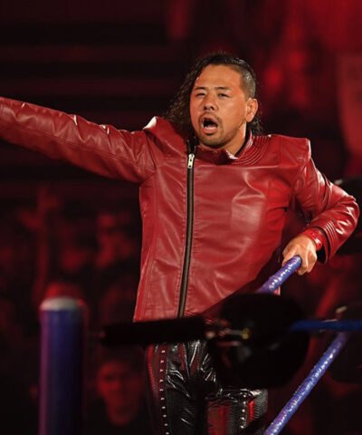 WWE Wrestler Shinsuke Nakamura Red Leather Jacket