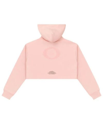 Women Urban Monkey Pink Cropped Pullover Hoodie