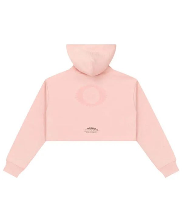 Women Urban Monkey Pink Cropped Pullover Hoodie