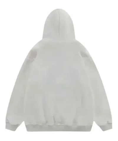 Womens Stylish Star Printed Grey Drawstring Hoodie