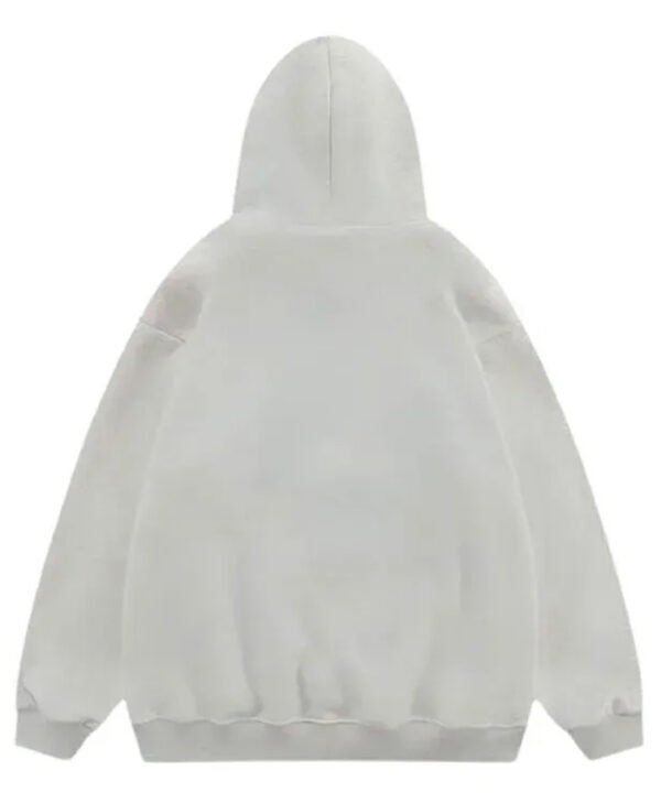 Womens Stylish Star Printed Grey Drawstring Hoodie