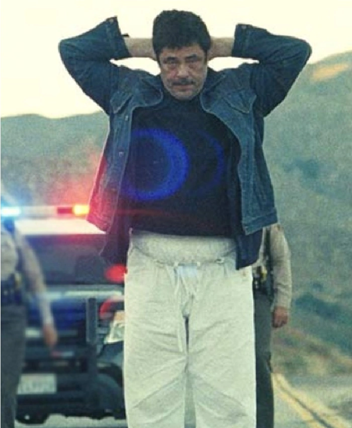 Buy Benicio Del Toro One Battle After Another 2025 Sensei Sergio Denim Jacket