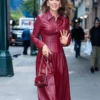 Blake - Lively NYC 2025 Red Leather Dress