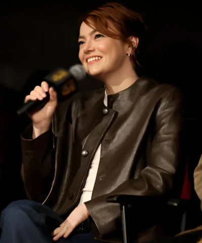 Bugonia BAFTA - Screening Emma Stone Leather Jacket