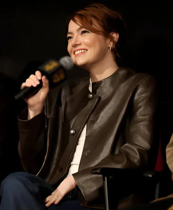 Bugonia BAFTA - Screening Emma Stone Leather Jacket